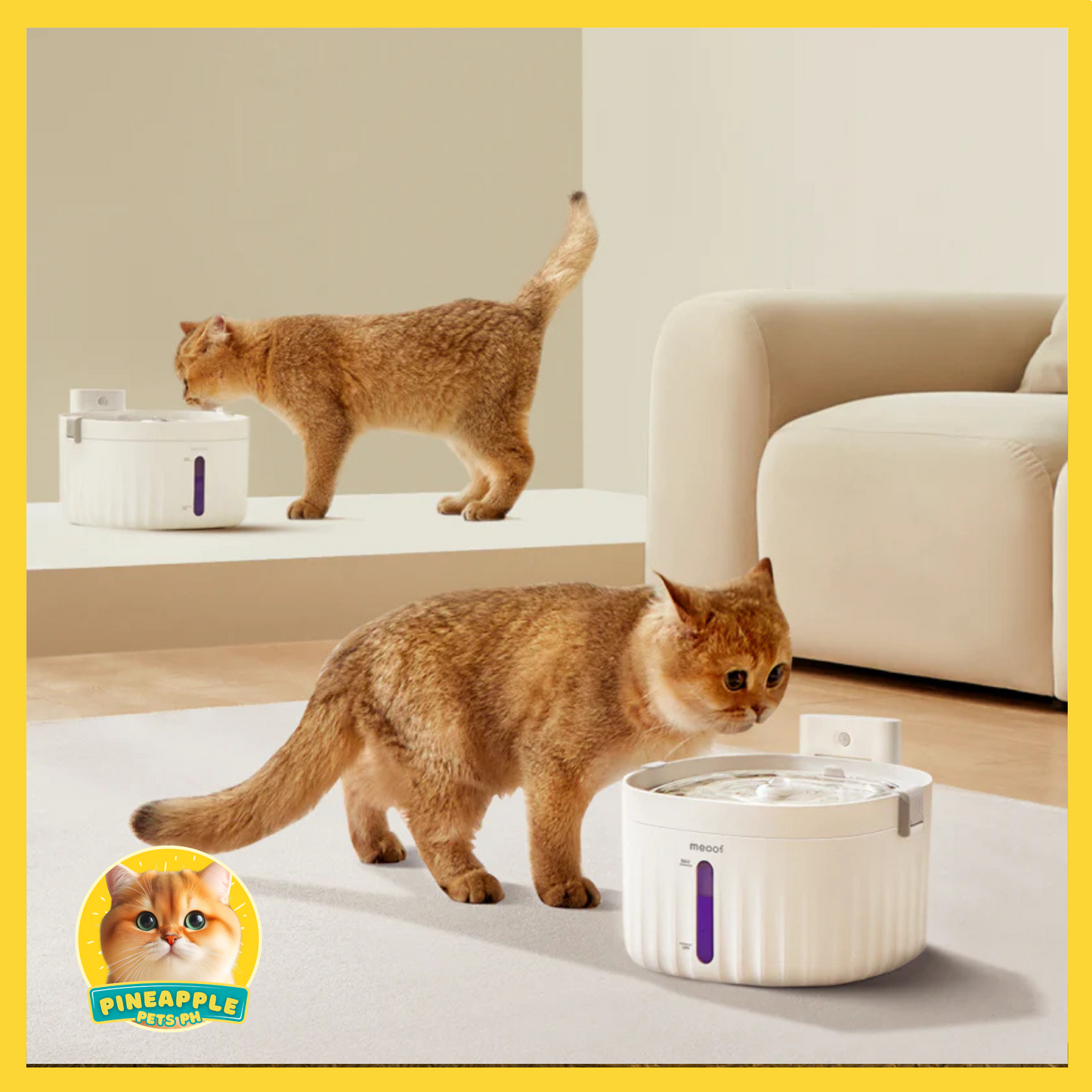 Meoof Automatic Wireless Water Fountain with Motion Sensor