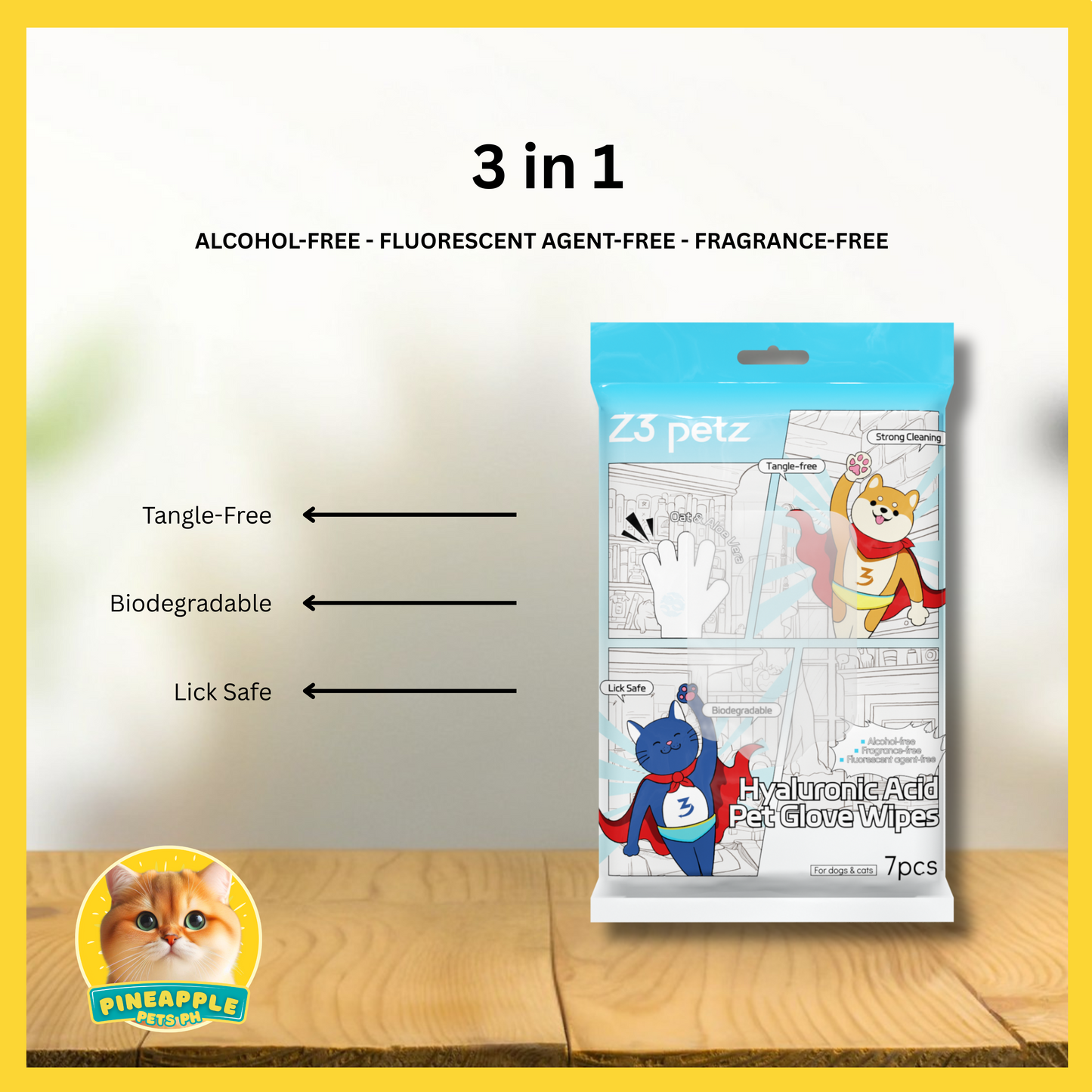 Z3 Hyaluronic Acid Pet Glove-Wipes