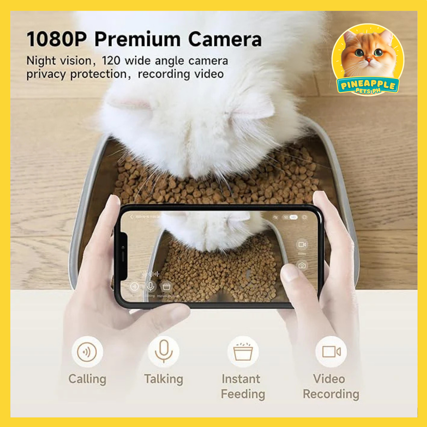 Meoof Smart Pet Feeder With Camera - Wireless + Dual Chamber