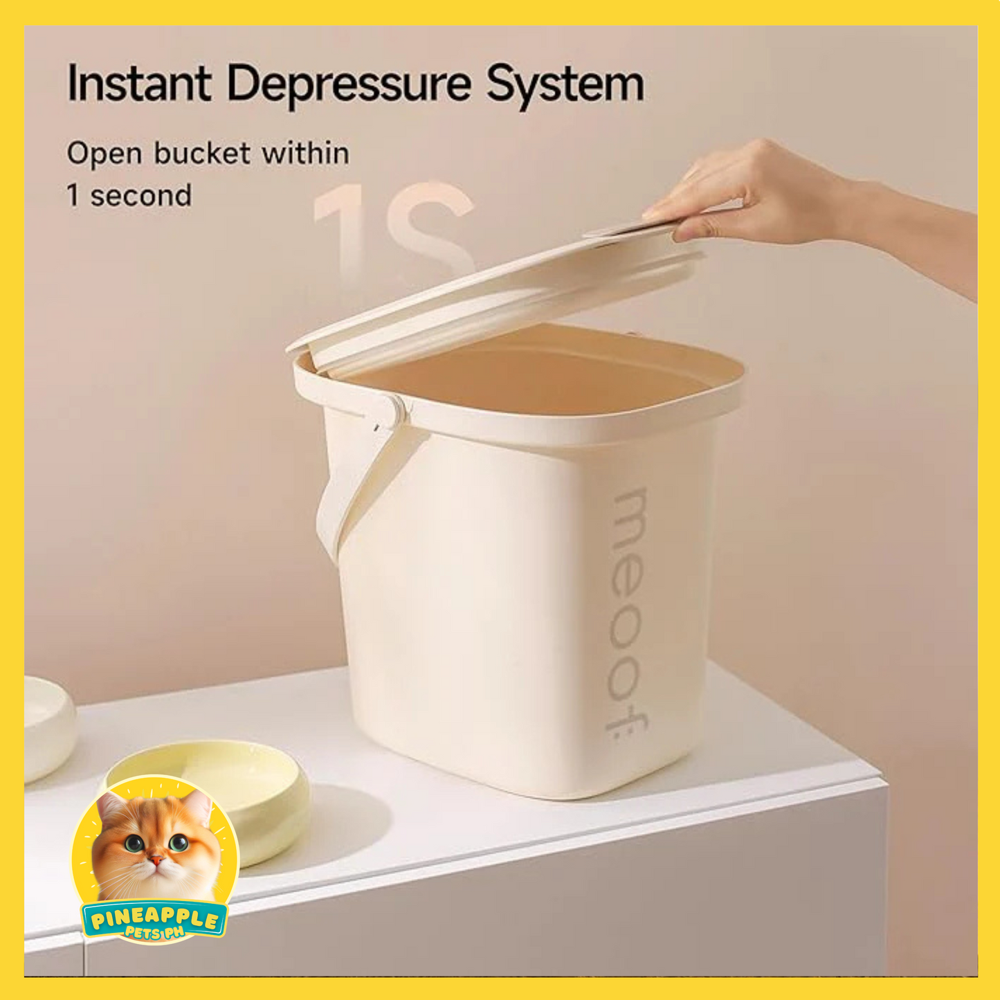 (PRE ORDER) Meoof Anti Bacterial Vacuum Pet Food Bucket 13L