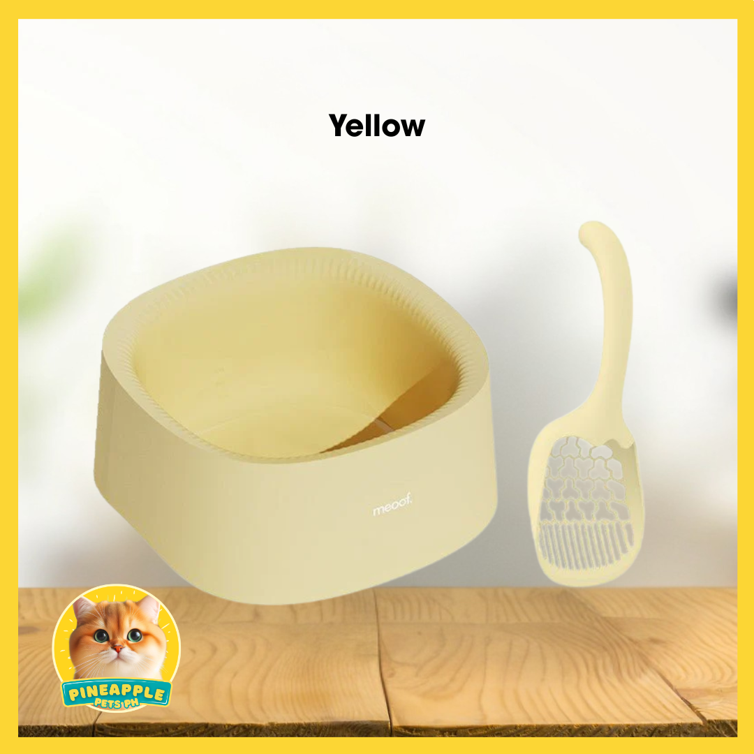 Meoof Minimalist High-Sided Litterbox with Scoop