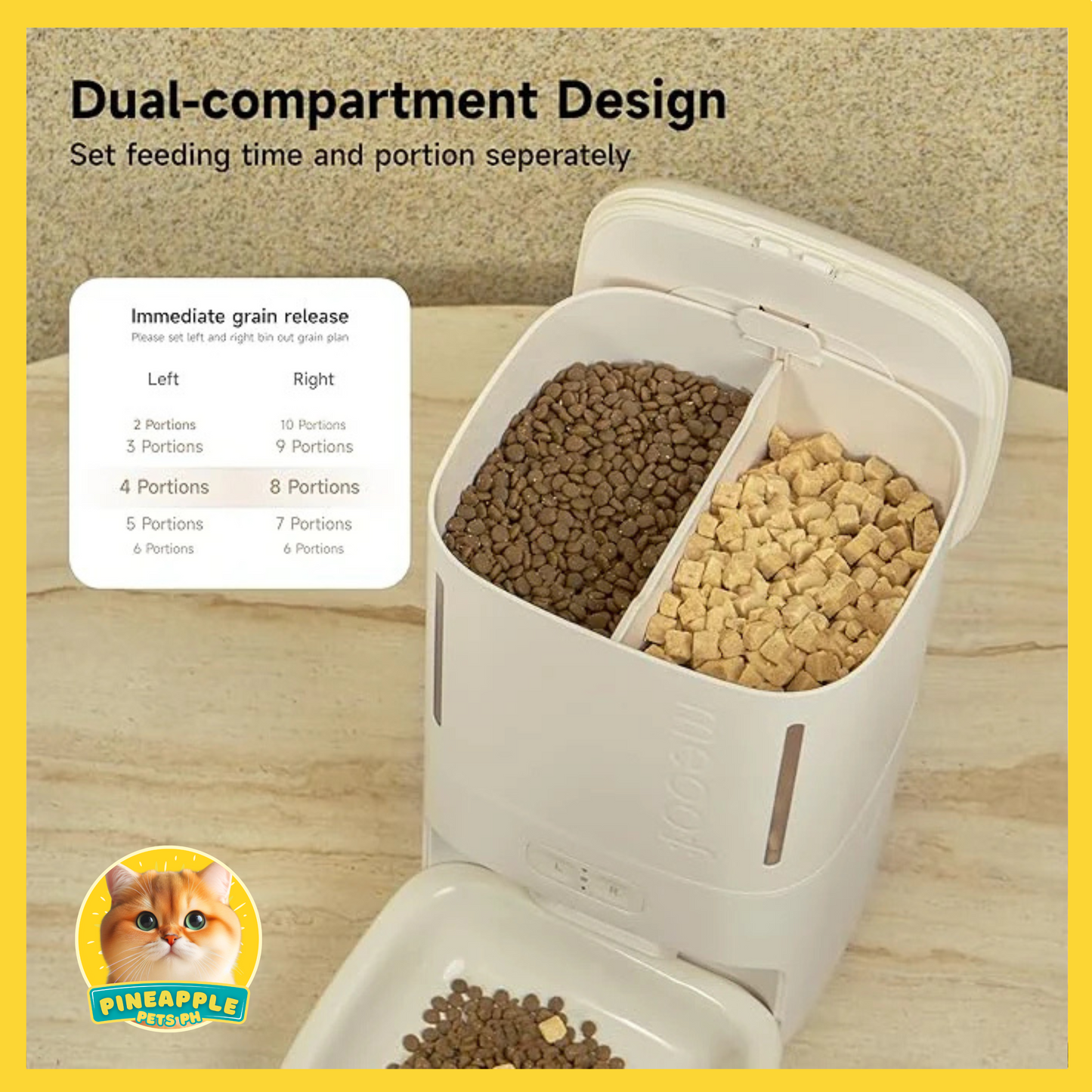 Meoof Smart Pet Feeder With Camera - Wireless + Dual Chamber