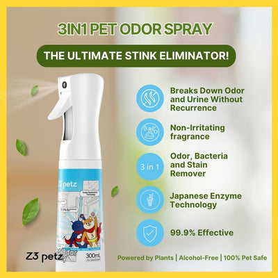 Z3 Pet Odor Spray Pet-Safe Stink Eliminator