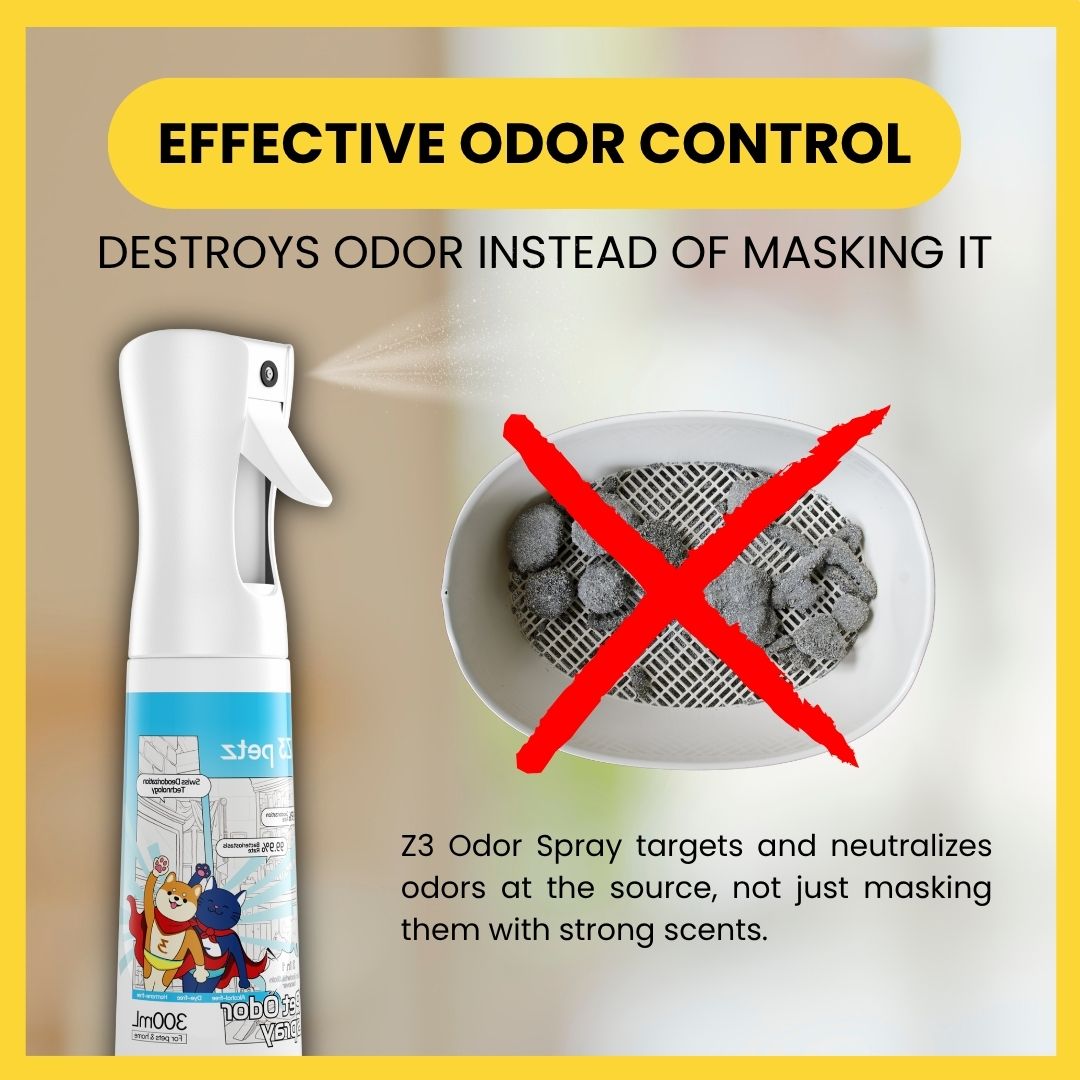 Z3 Pet Odor Spray Pet-Safe Stink Eliminator