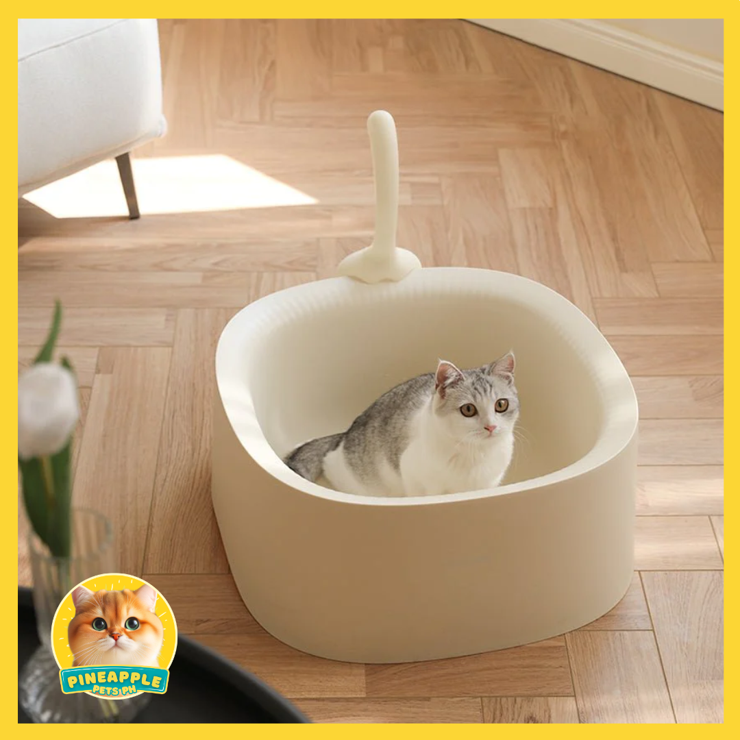 Meoof Minimalist High-Sided Litterbox with Scoop