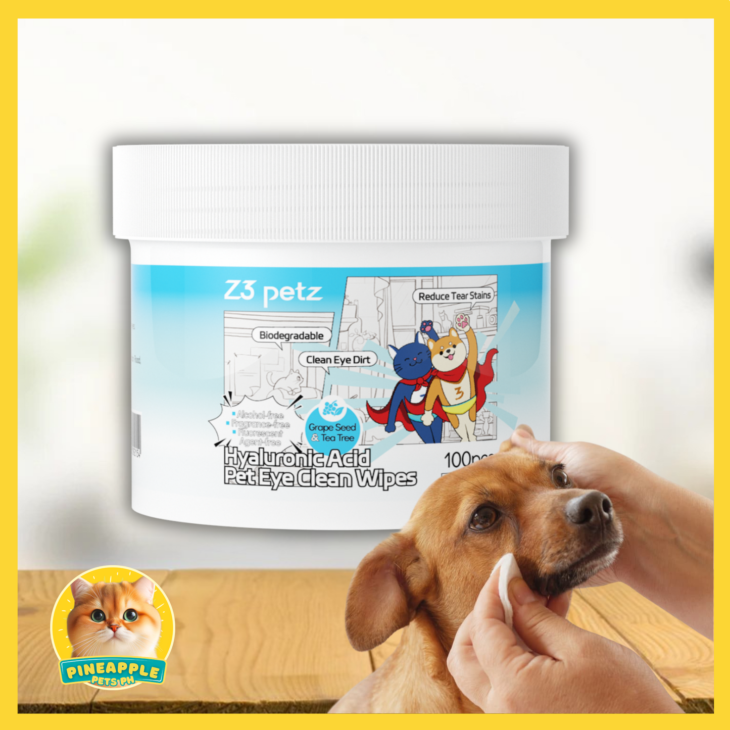Z3 Hyaluronic Acid Pet Eye Clean Wipes