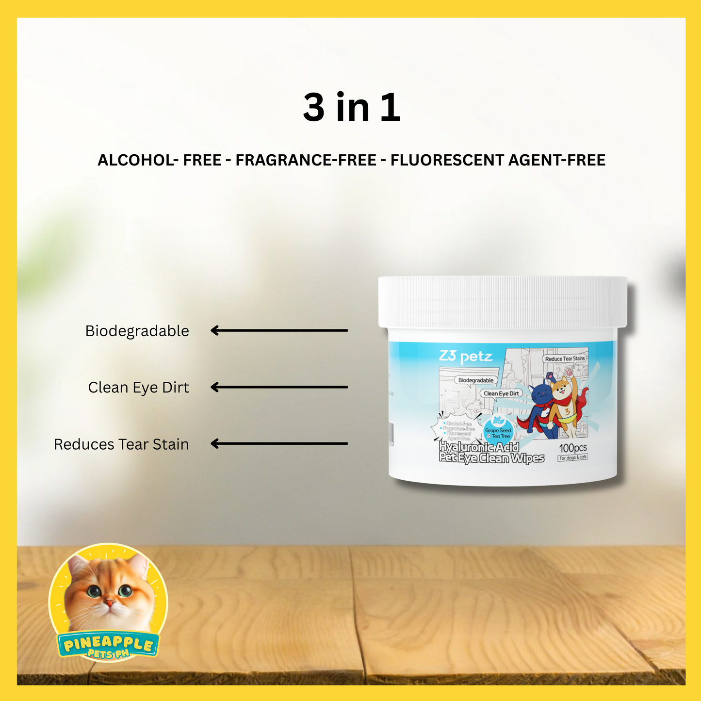 Z3 Hyaluronic Acid Pet Eye Clean Wipes