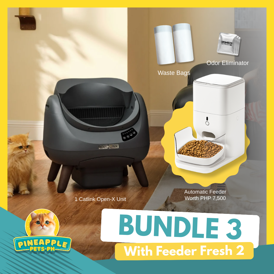 (ONHAND) CATLINK OPEN-X Automatic Litterbox with Free Catlink Fountain | Open-top, Smart, Real-time Notification, 1-year Warranty