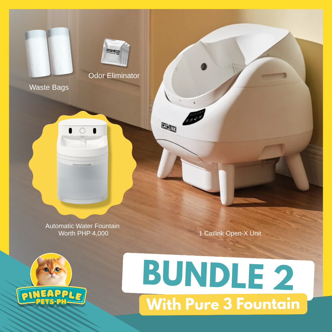 (ONHAND) CATLINK OPEN-X Automatic Litterbox with Free Catlink Fountain | Open-top, Smart, Real-time Notification, 1-year Warranty
