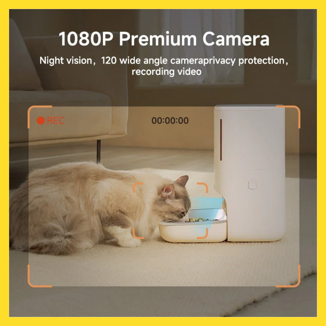 Meoof Smart Pet Feeder With Camera - Wireless + Dual Chamber
