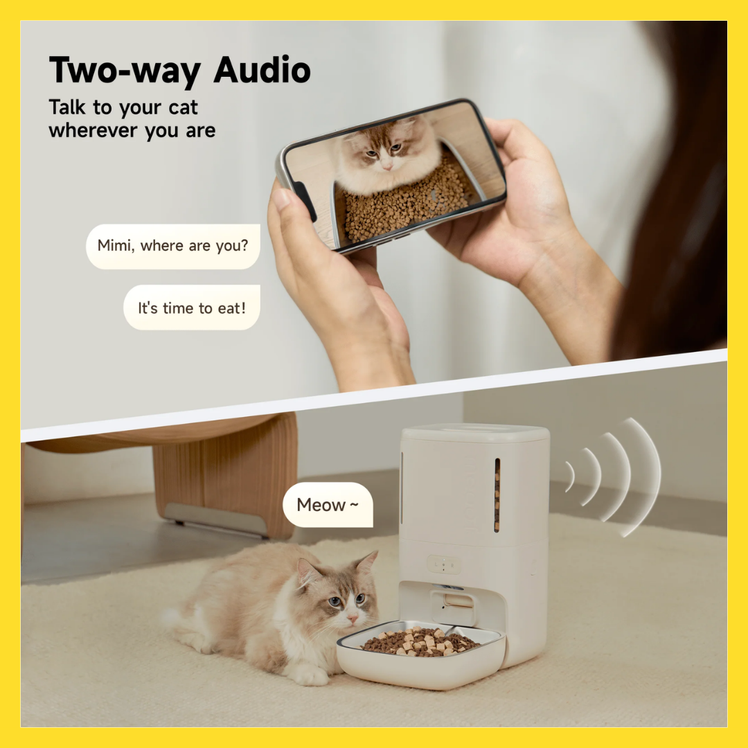 Meoof Smart Pet Feeder With Camera - Wireless + Dual Chamber