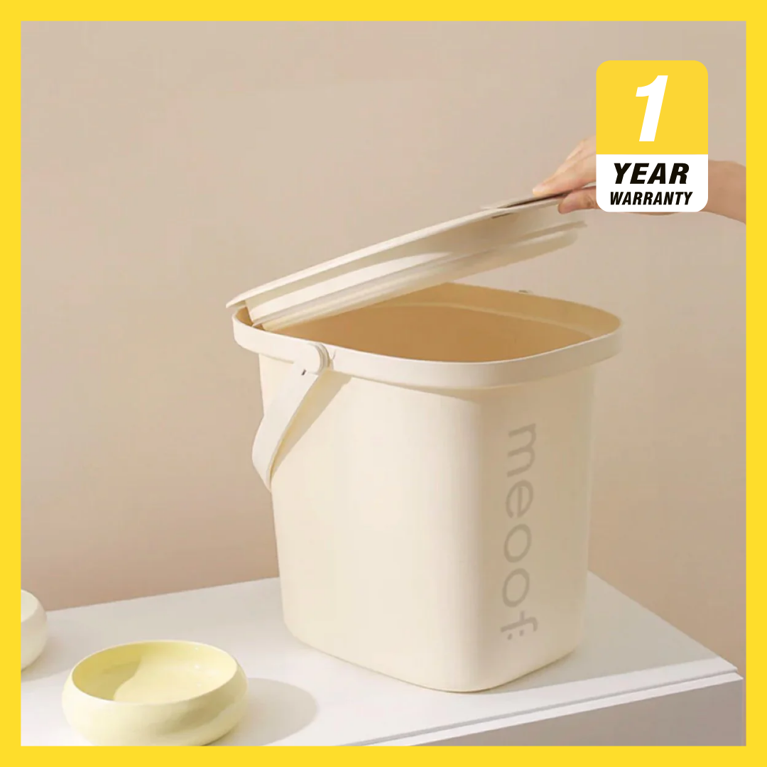 Meoof Vacuum Pet Food Bucket 13L and 30L | Rechargeable Anti Bacterial Food Storage Bin
