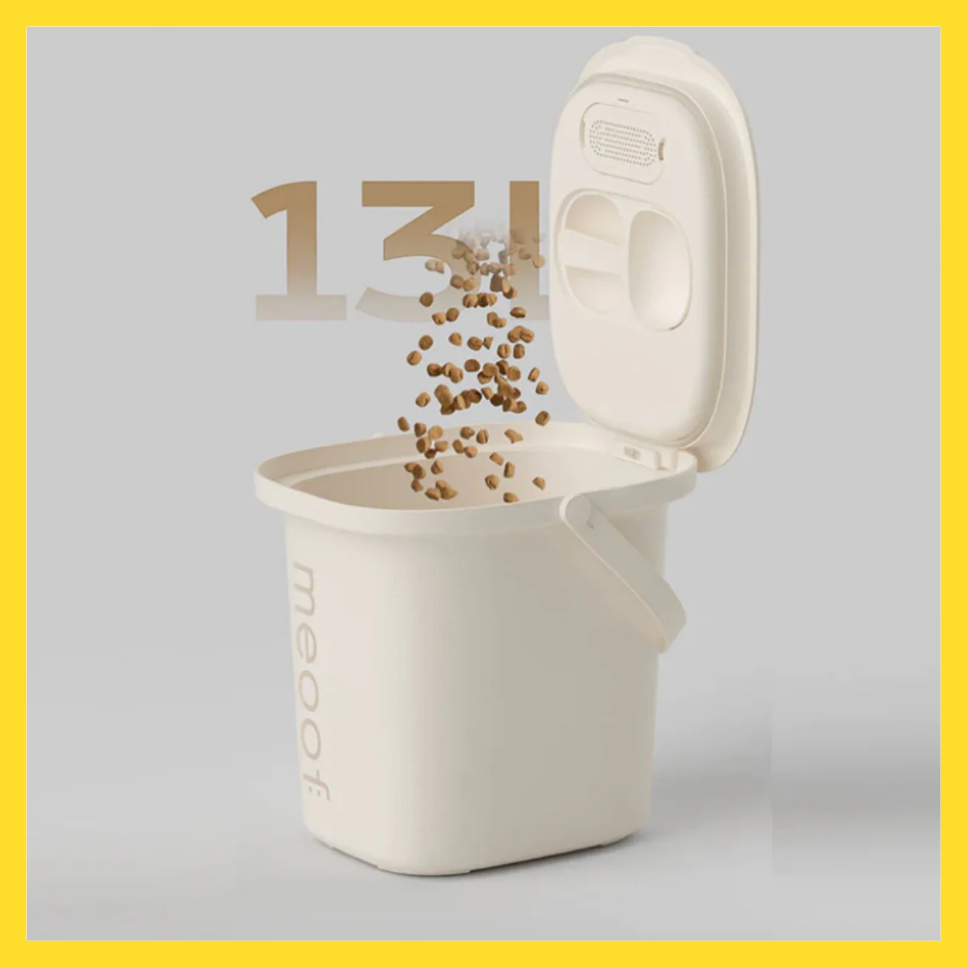 Meoof Vacuum Pet Food Bucket 13L and 30L | Rechargeable Anti Bacterial Food Storage Bin