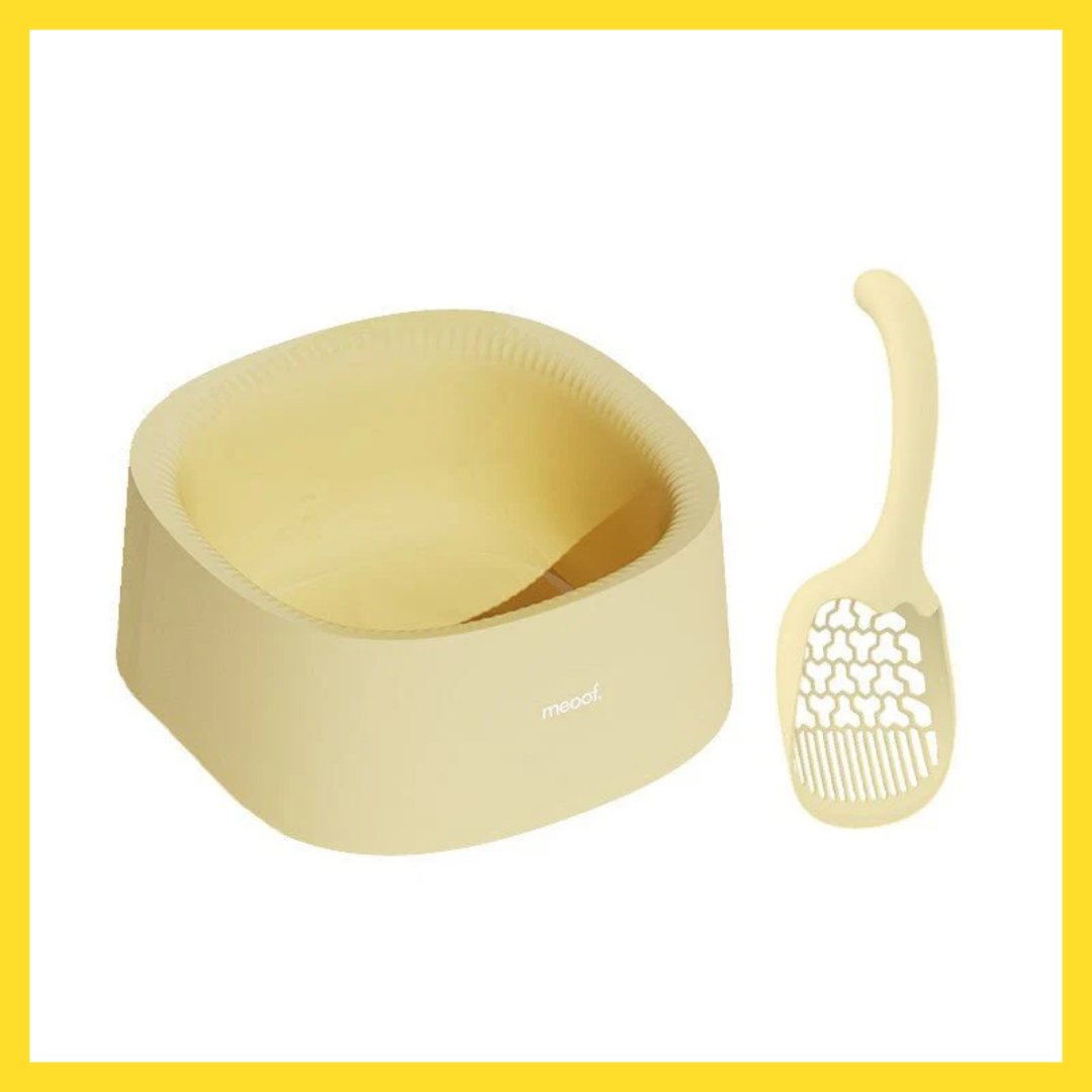 Meoof Minimalist High-Sided Litterbox with Scoop