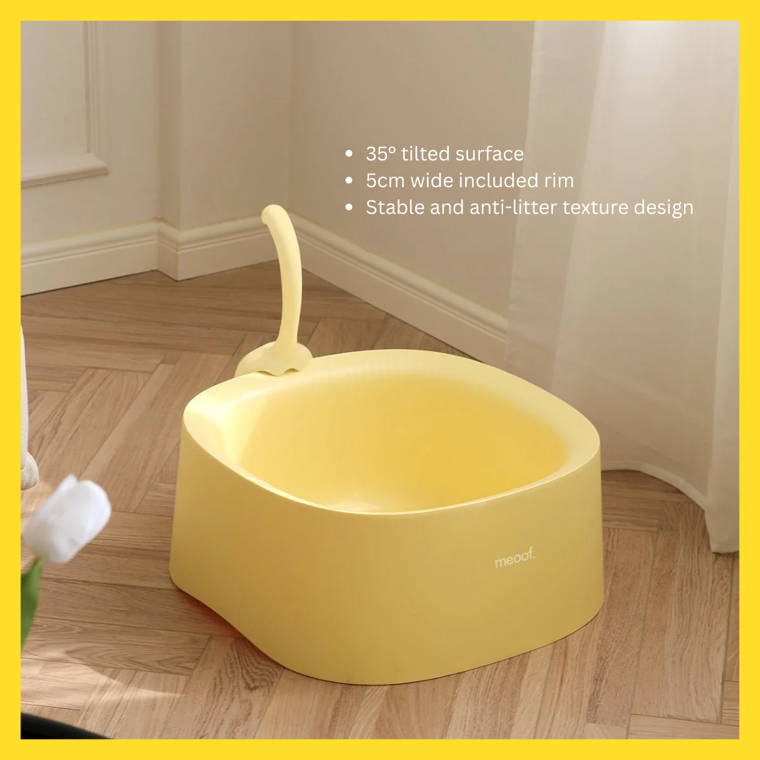 Meoof Minimalist High-Sided Litterbox with Scoop