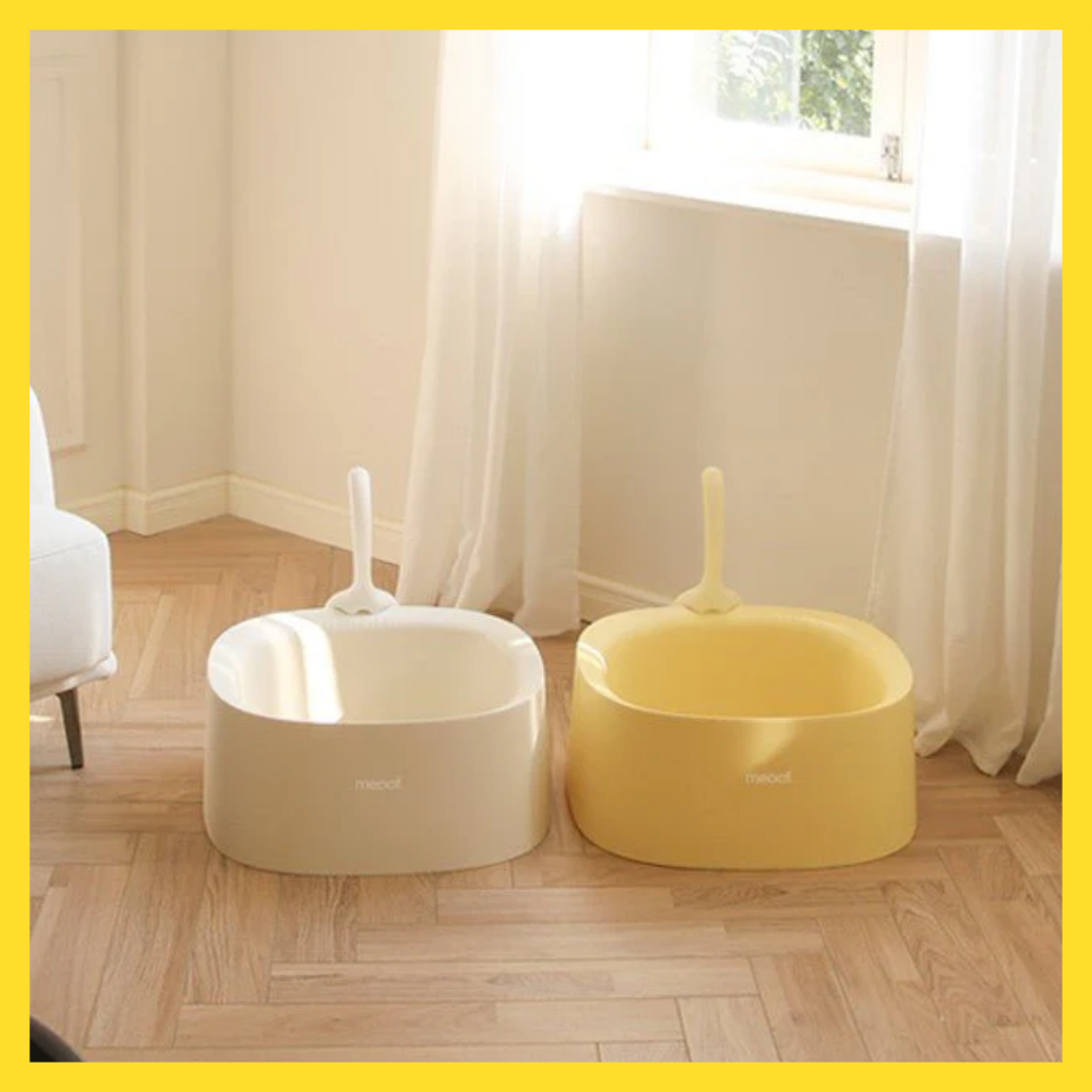 Meoof Minimalist High-Sided Litterbox with Scoop