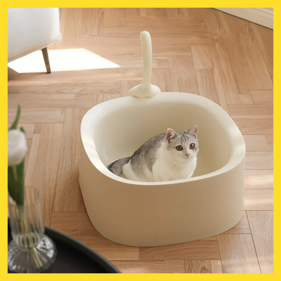 Meoof Minimalist High-Sided Litterbox with Scoop