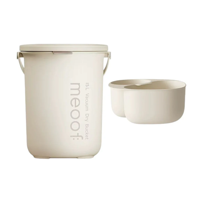 Meoof Vacuum Pet Food Bucket 15L | Rechargeable Anti Bacterial Food Storage Bin