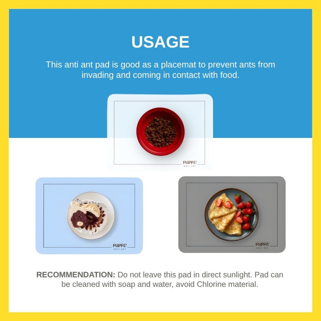 Anti Ant Mat - Original Anti-Ant & Insect Repellent Pad | Pet-Safe Feeding Mat | Long-Lasting Effect