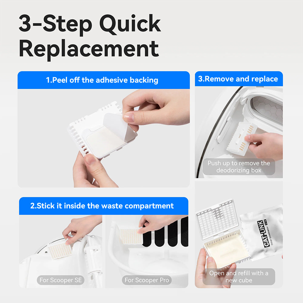 CATLINK Odor Eliminator Scent Blocks Set of 3pcs with Holder